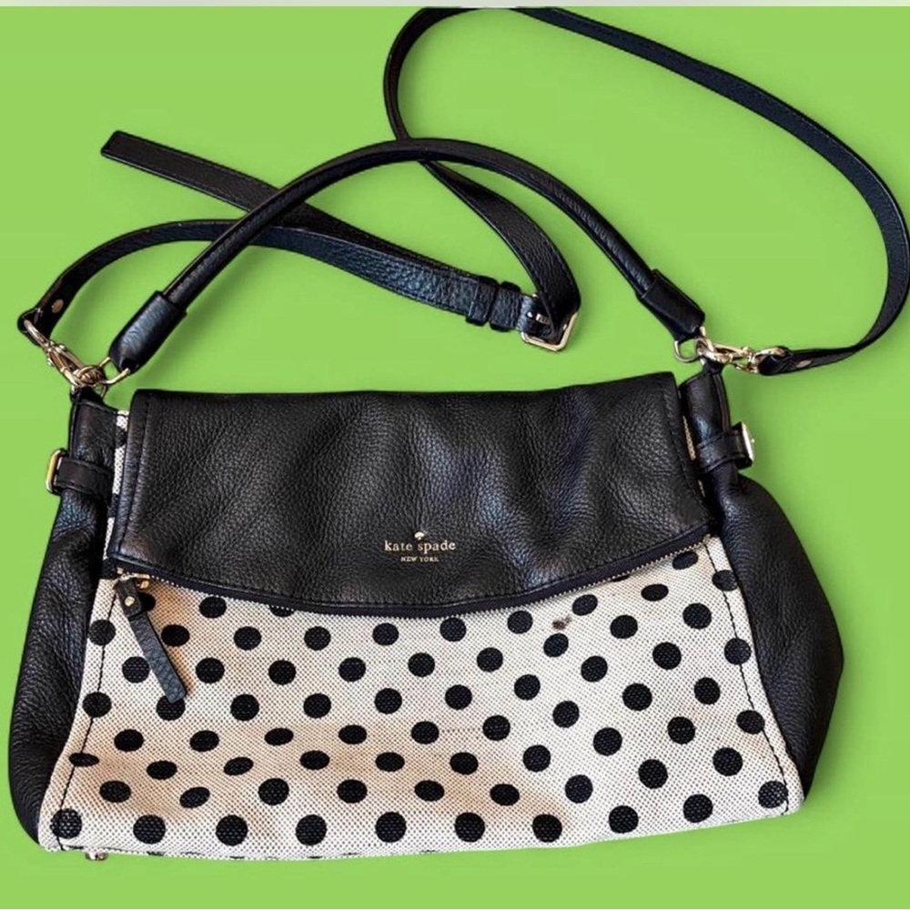 (SOLD) Kate Spade Black and White Polka Dot Crossbody (SOLD)